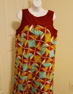 African print open back dress